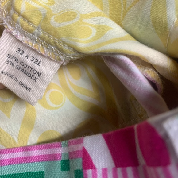 Loudmouth Pink Colorful Patchwork Madras Pants Size 32 x 32 - Picture 2 of 5